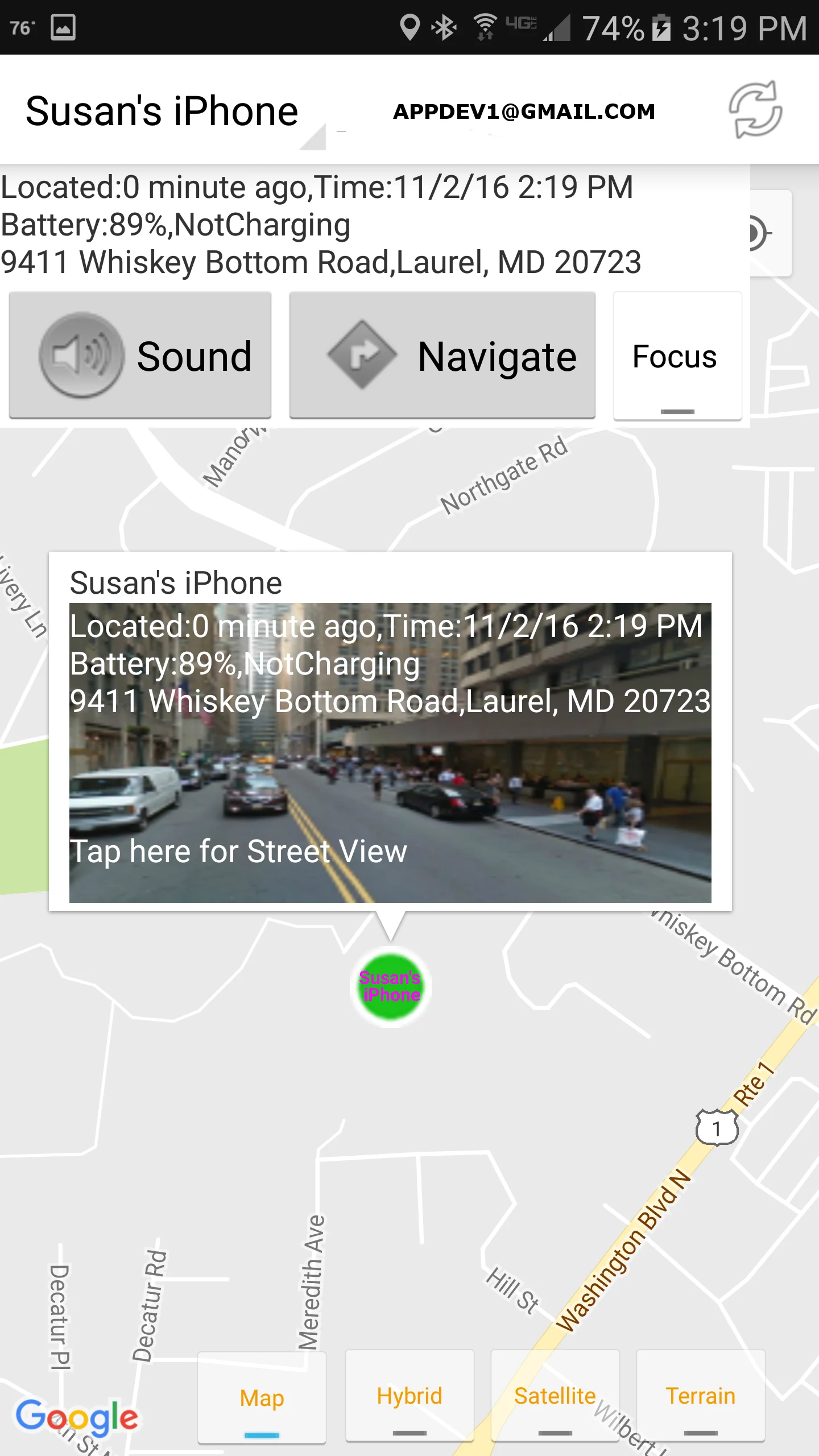 xfi Find iPhone iCloud Android screenshot